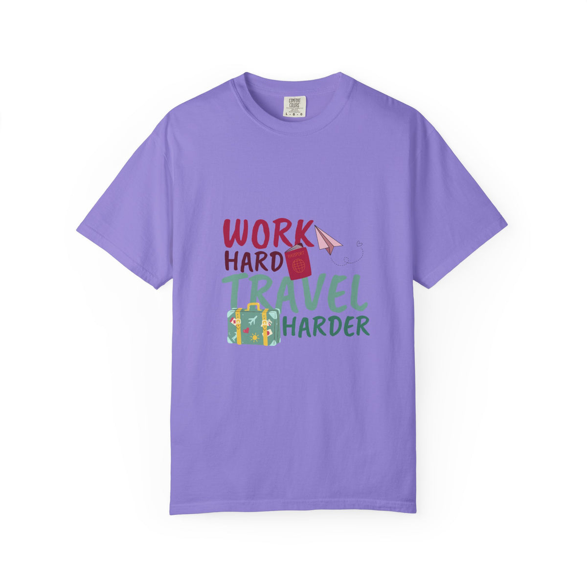 Travel T-Shirt — "Work Hard Travel Harder" Graphic Tee
