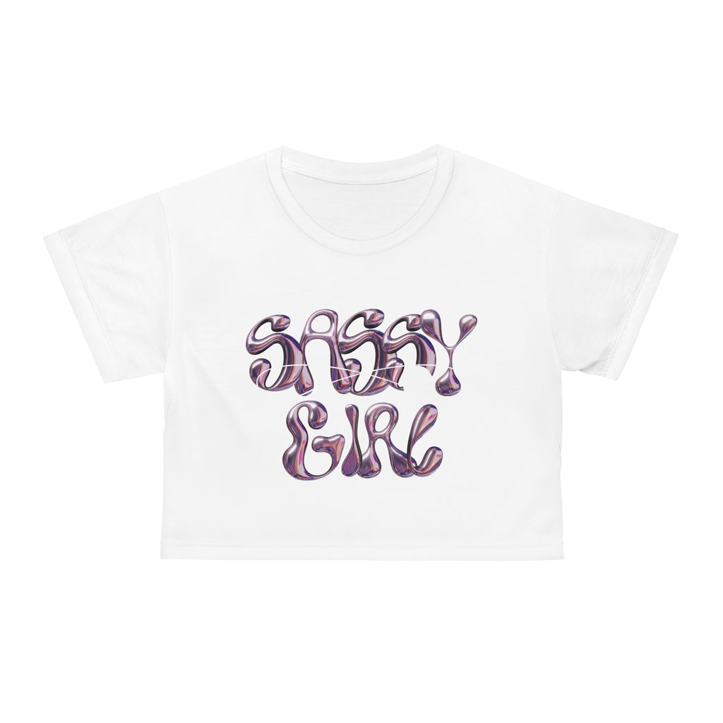 Sassy Girl Metallic Bubble Crop Tee