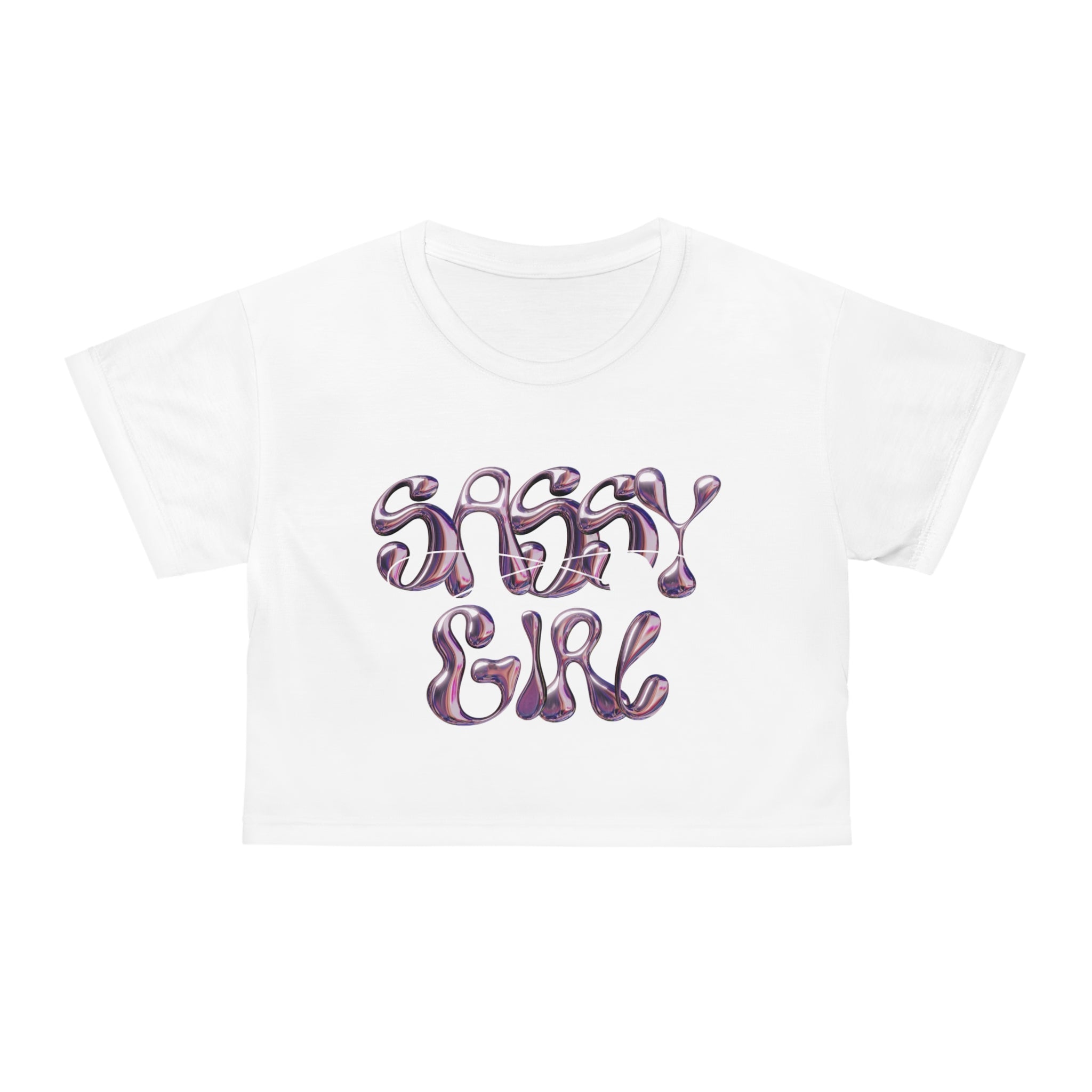 Sassy Girl Metallic Bubble Crop Tee