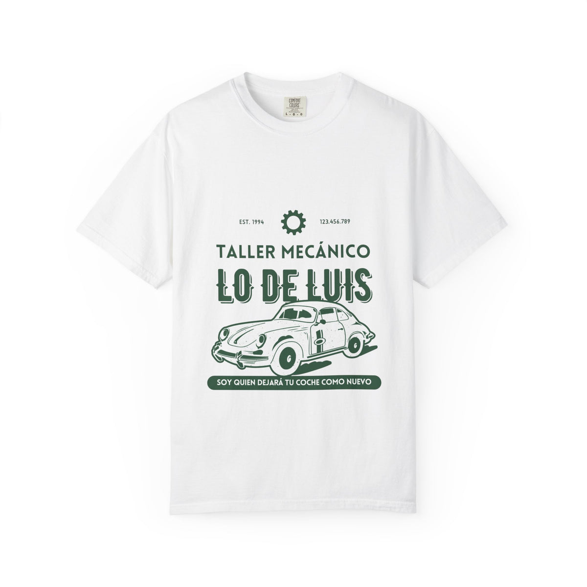 T-shirt — Taller Mecánico Lo De Luis Vintage Car Repair Tee (Soy quien deja tu coche como nuevo)