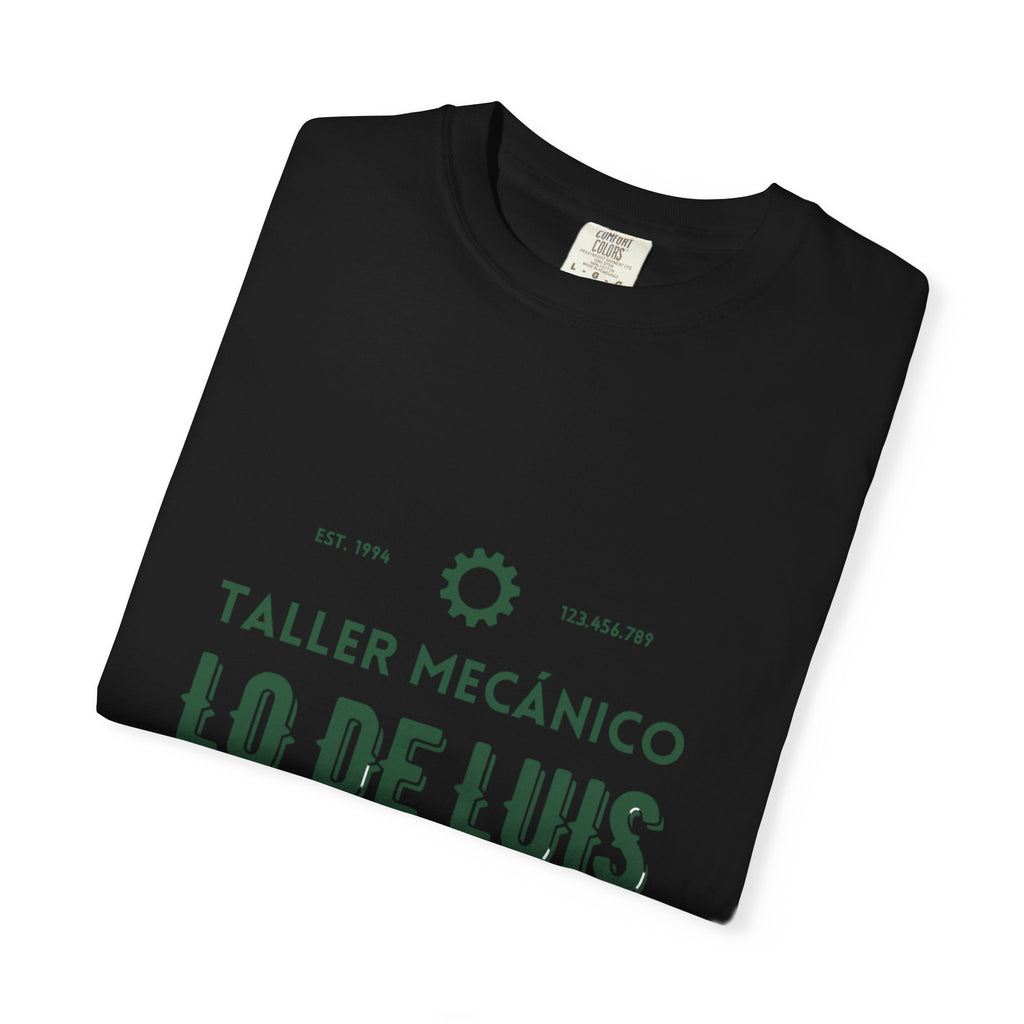 T-shirt — Taller Mecánico Lo De Luis Vintage Car Repair Tee (Soy quien deja tu coche como nuevo)