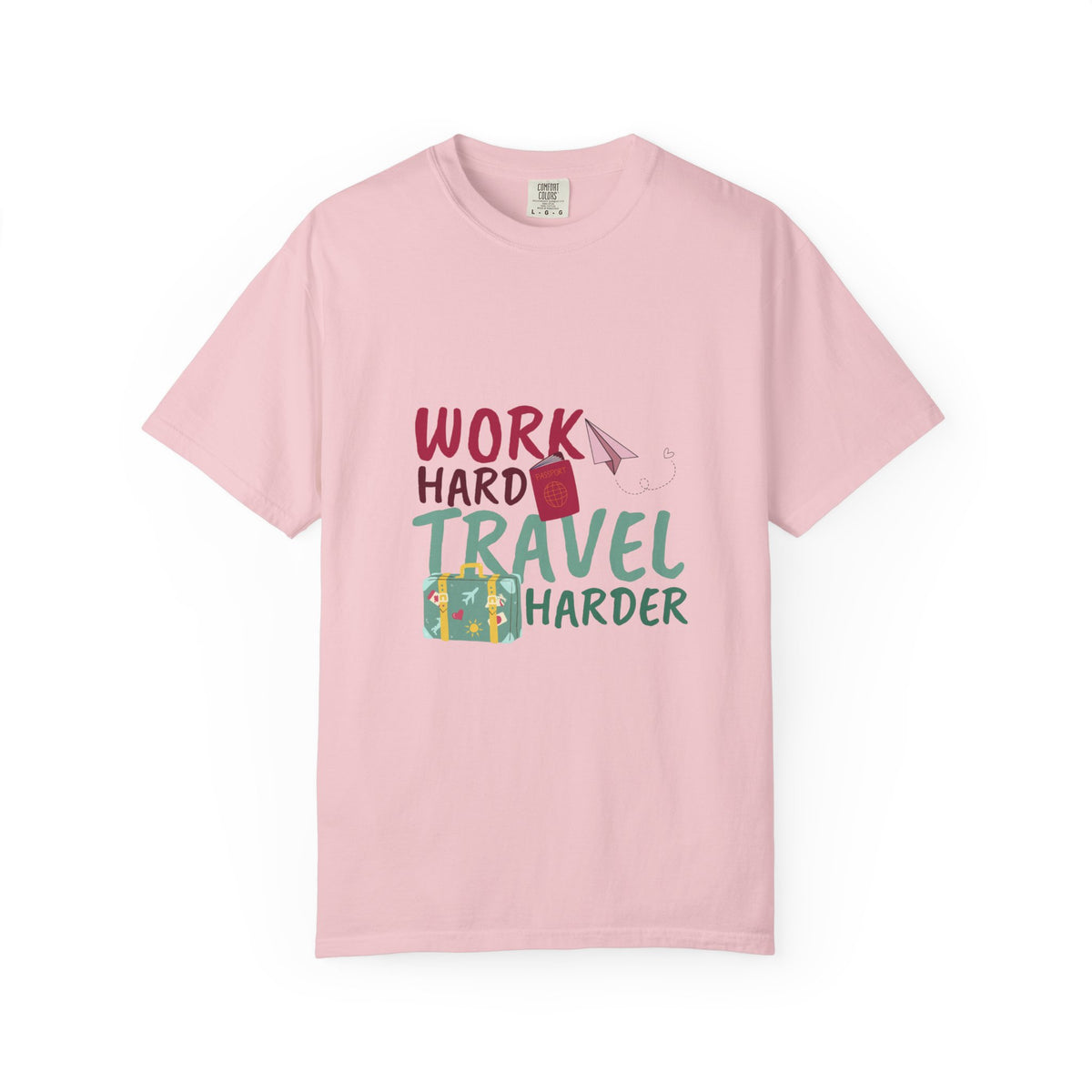 Travel T-Shirt — "Work Hard Travel Harder" Graphic Tee