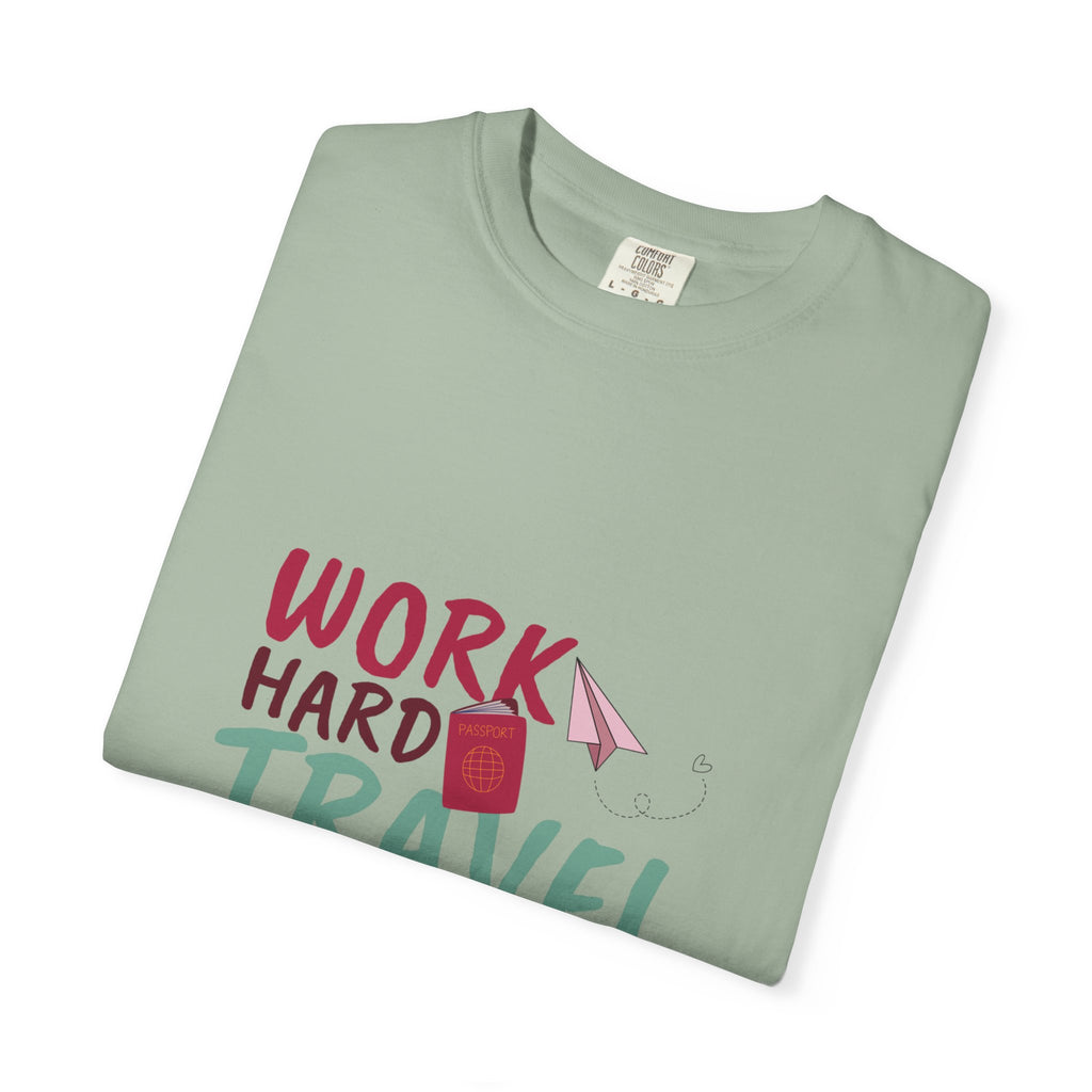 Travel T-Shirt — "Work Hard Travel Harder" Graphic Tee