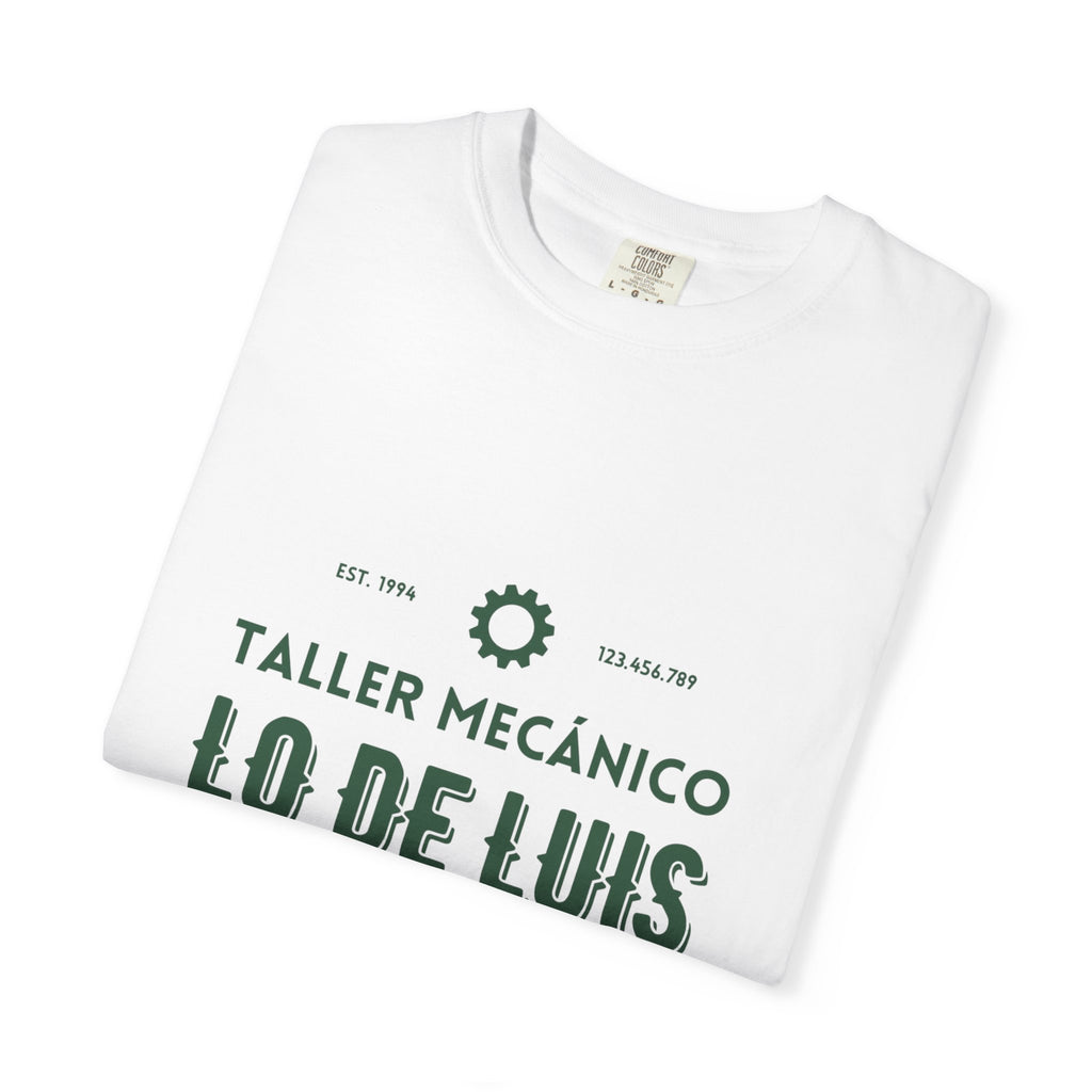 T-shirt — Taller Mecánico Lo De Luis Vintage Car Repair Tee (Soy quien deja tu coche como nuevo)