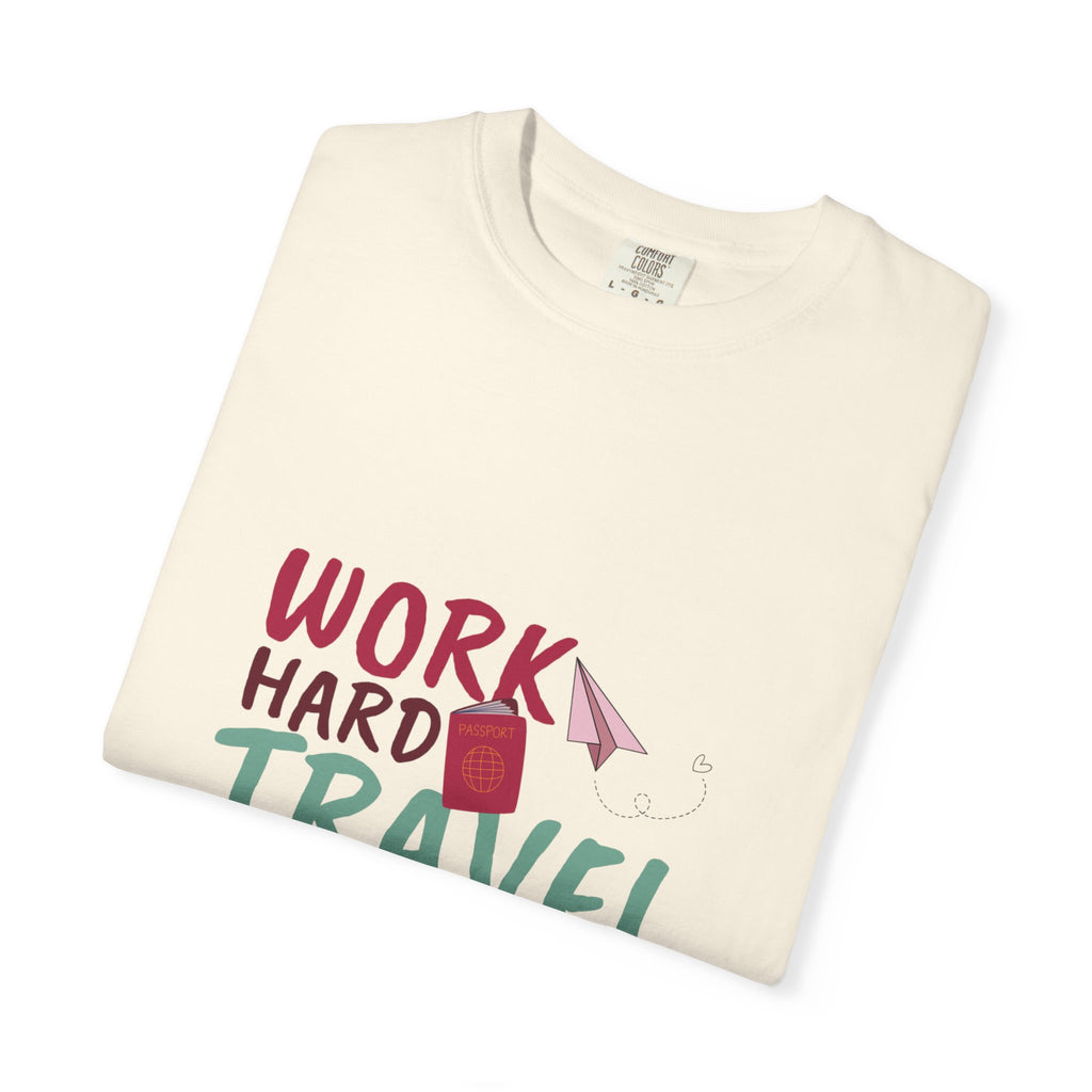 Travel T-Shirt — "Work Hard Travel Harder" Graphic Tee