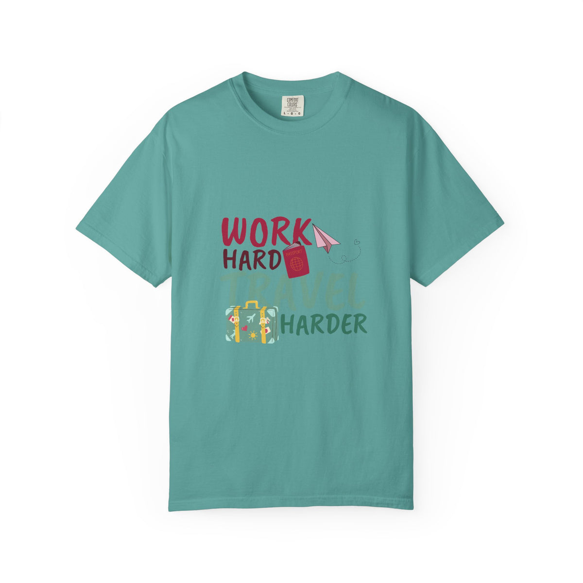 Travel T-Shirt — "Work Hard Travel Harder" Graphic Tee