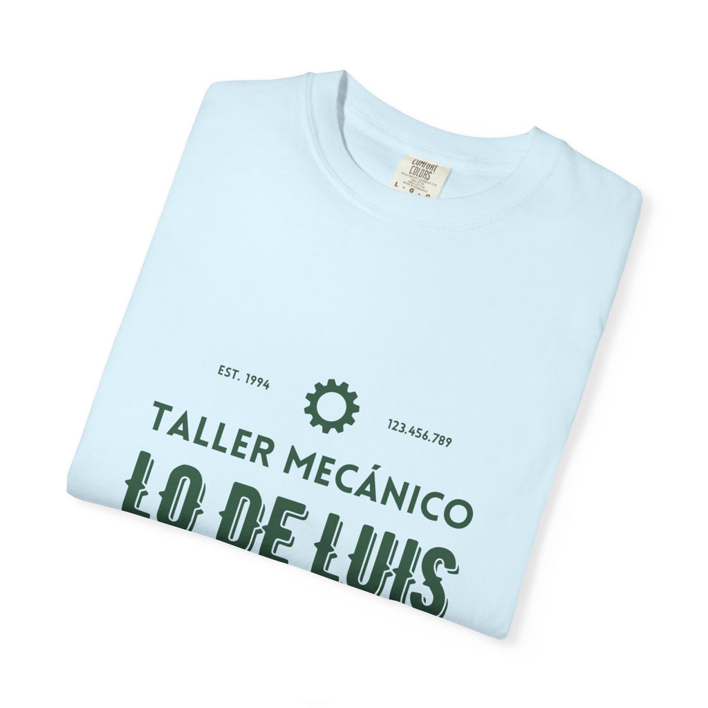 T-shirt — Taller Mecánico Lo De Luis Vintage Car Repair Tee (Soy quien deja tu coche como nuevo)