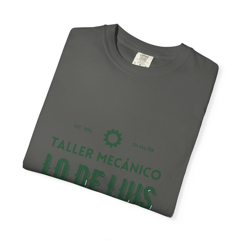 T-shirt — Taller Mecánico Lo De Luis Vintage Car Repair Tee (Soy quien deja tu coche como nuevo)