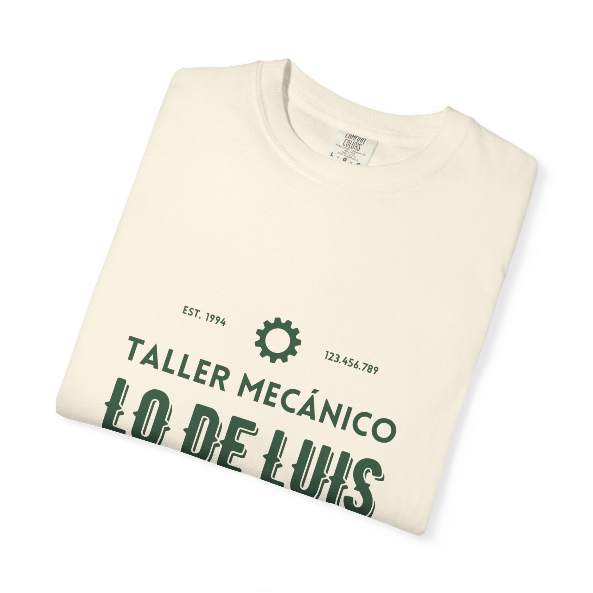 T-shirt — Taller Mecánico Lo De Luis Vintage Car Repair Tee (Soy quien deja tu coche como nuevo)