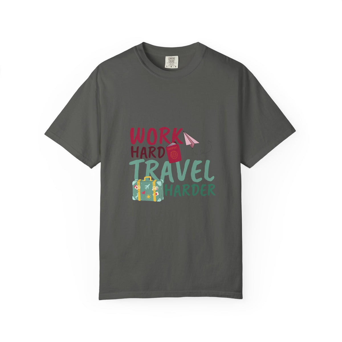 Travel T-Shirt — "Work Hard Travel Harder" Graphic Tee