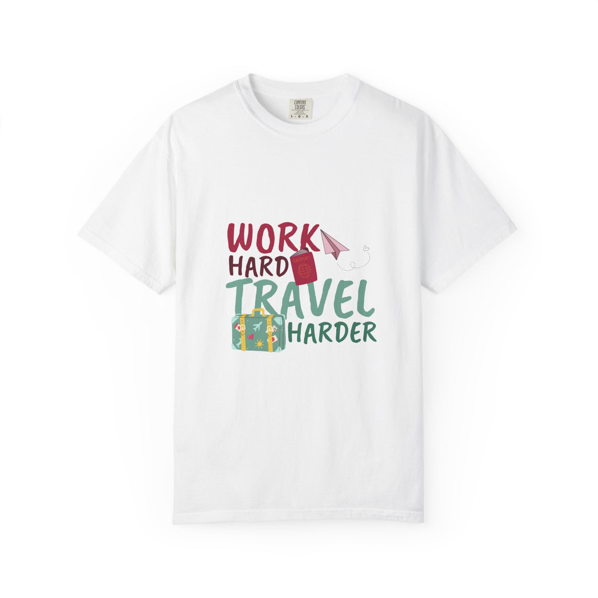 Travel T-Shirt — "Work Hard Travel Harder" Graphic Tee