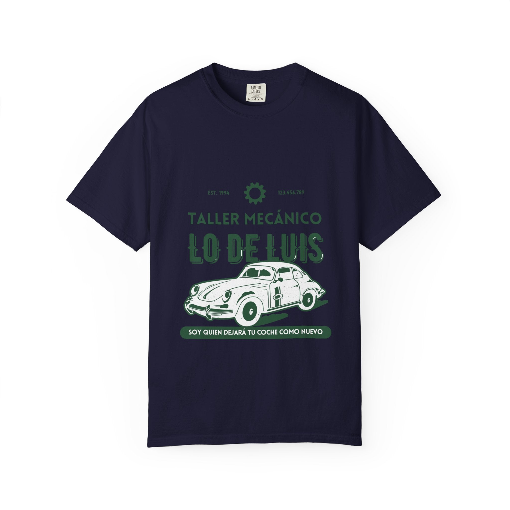 T-shirt — Taller Mecánico Lo De Luis Vintage Car Repair Tee (Soy quien deja tu coche como nuevo)