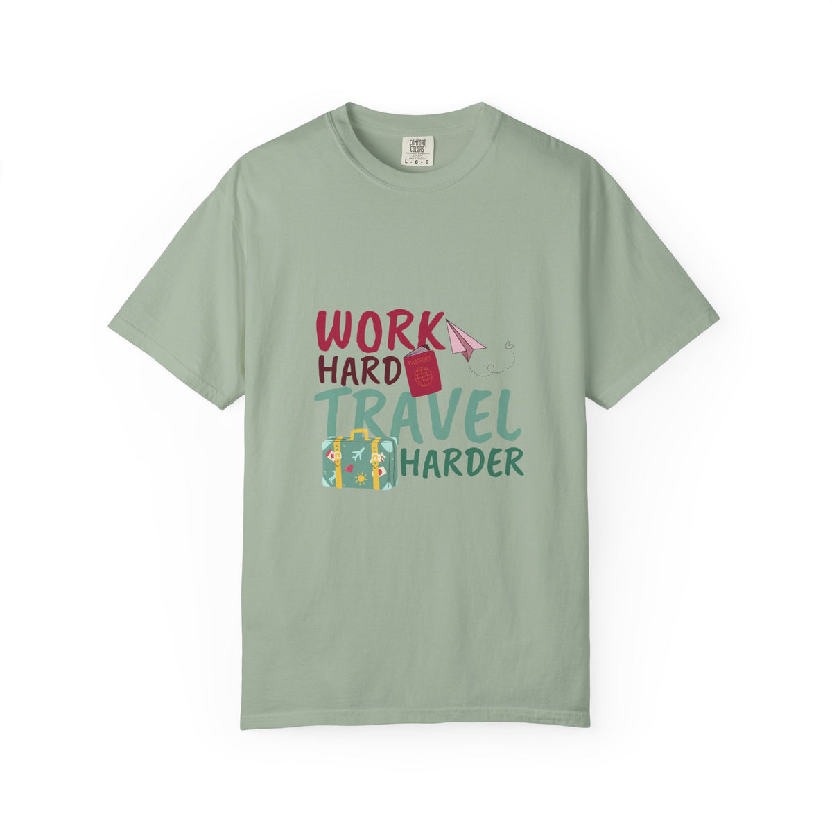 Travel T-Shirt — "Work Hard Travel Harder" Graphic Tee