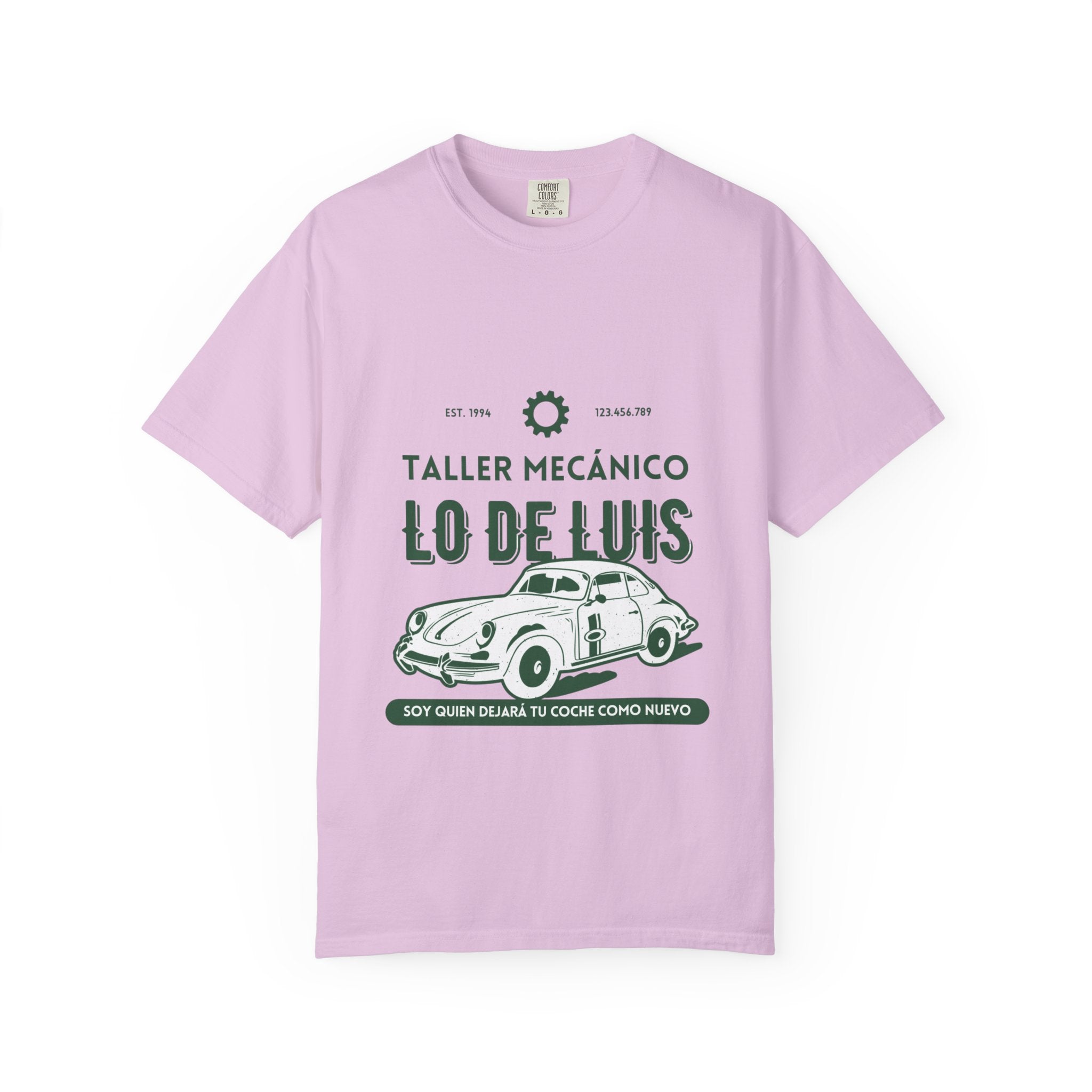 T-shirt — Taller Mecánico Lo De Luis Vintage Car Repair Tee (Soy quien deja tu coche como nuevo)