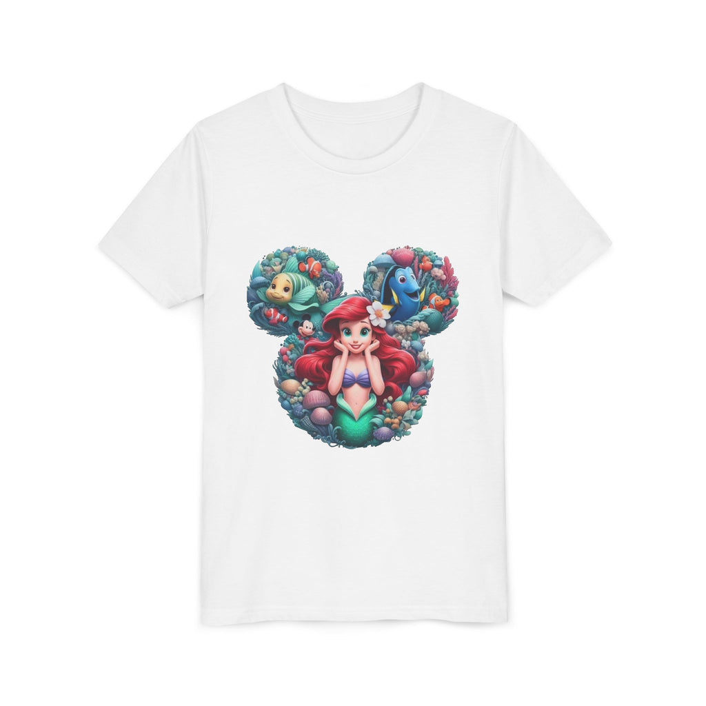 Youth Tee — Mermaid Princess Mickey Head Design