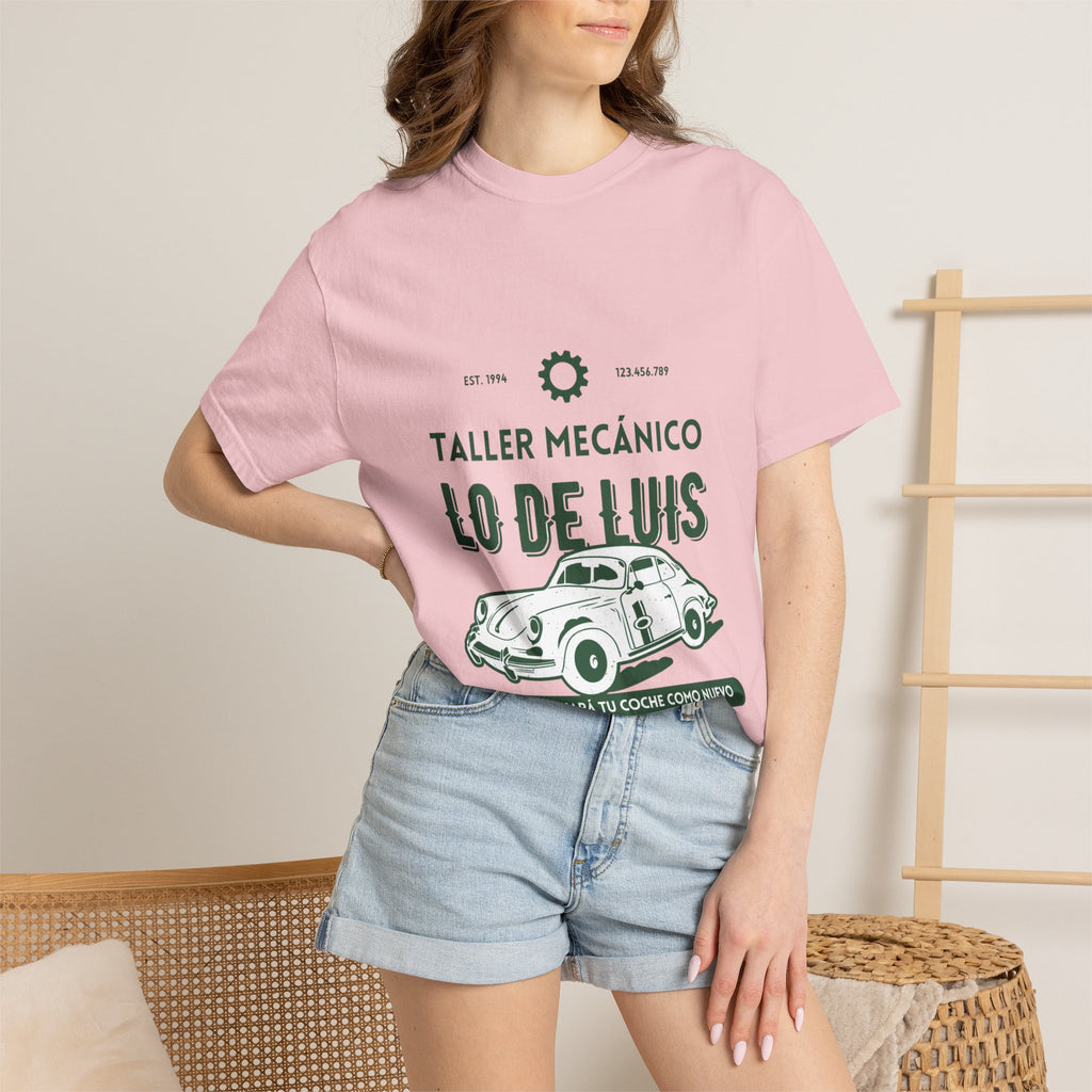 T-shirt — Taller Mecánico Lo De Luis Vintage Car Repair Tee (Soy quien deja tu coche como nuevo)
