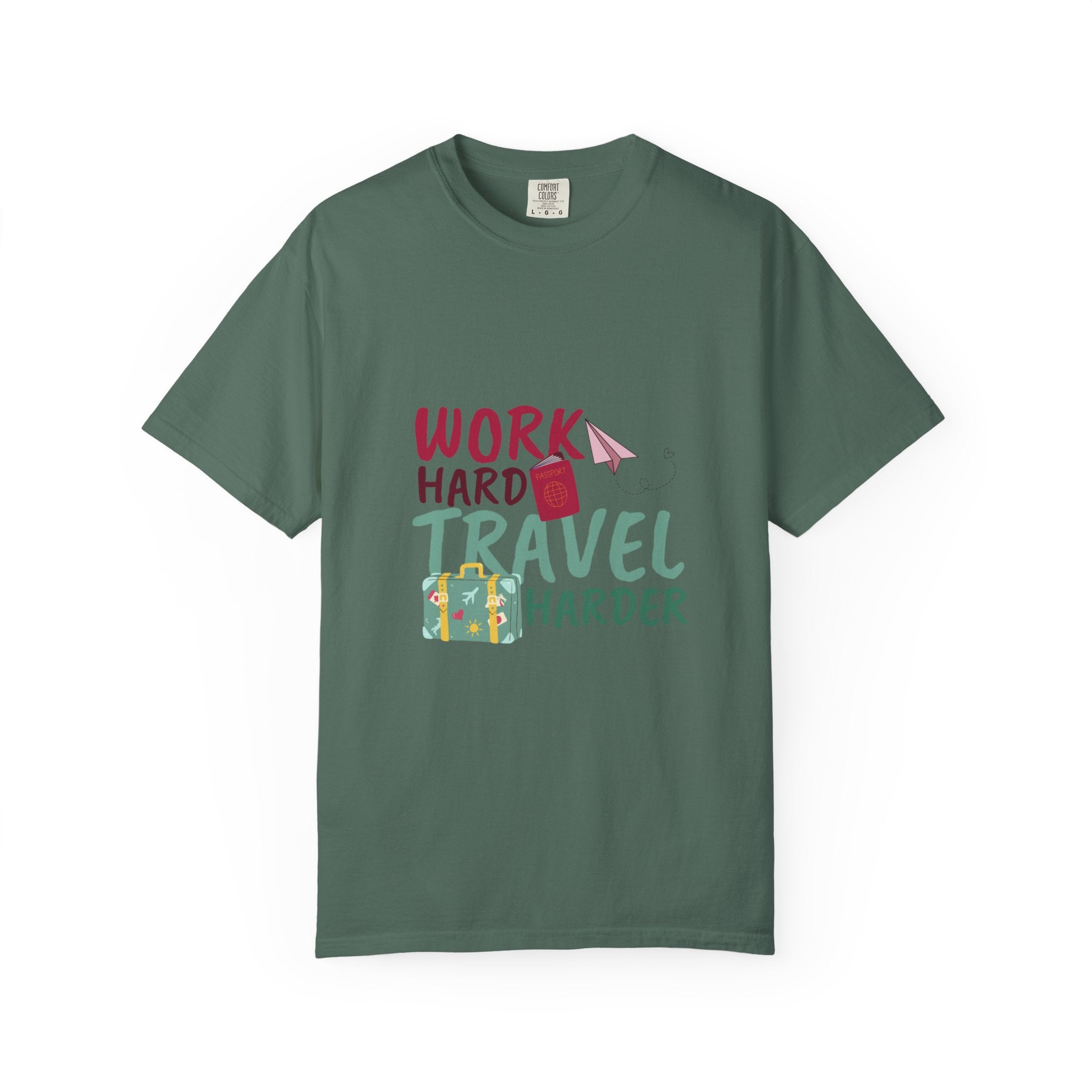 Travel T-Shirt — "Work Hard Travel Harder" Graphic Tee