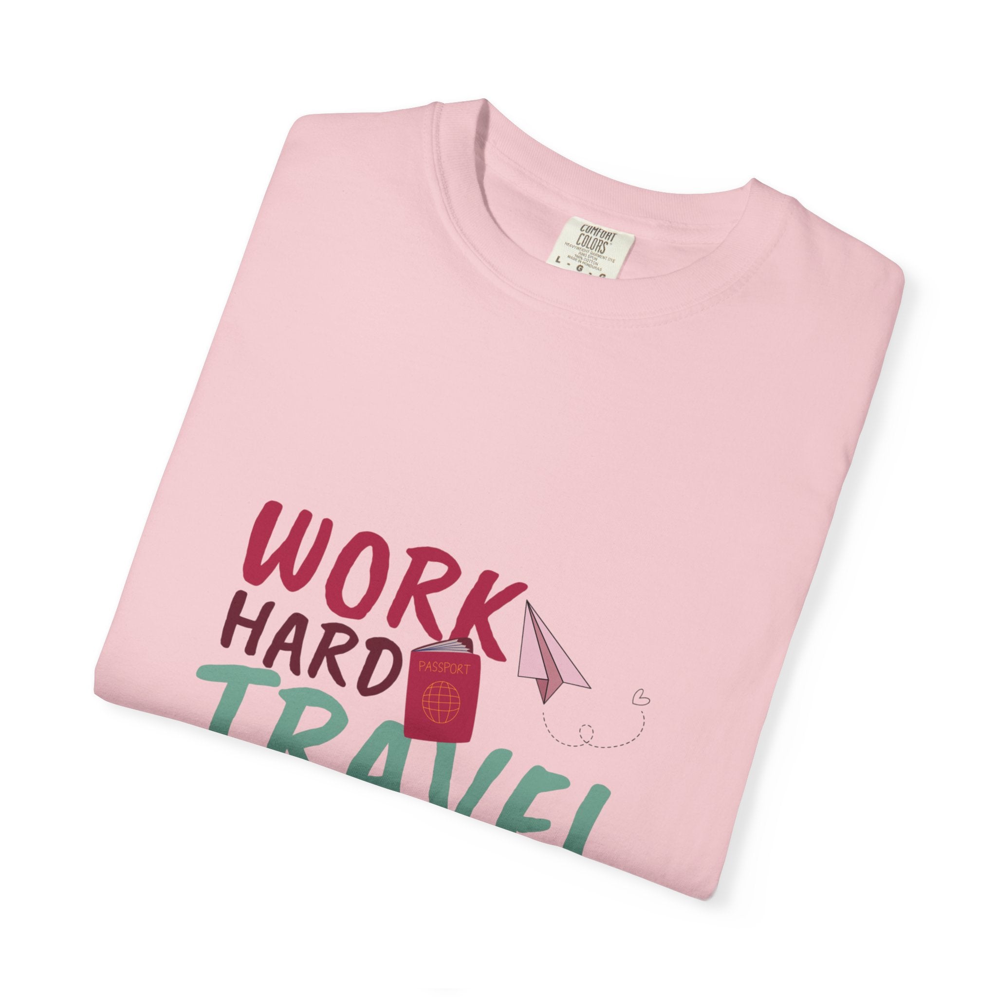 Travel T-Shirt — "Work Hard Travel Harder" Graphic Tee