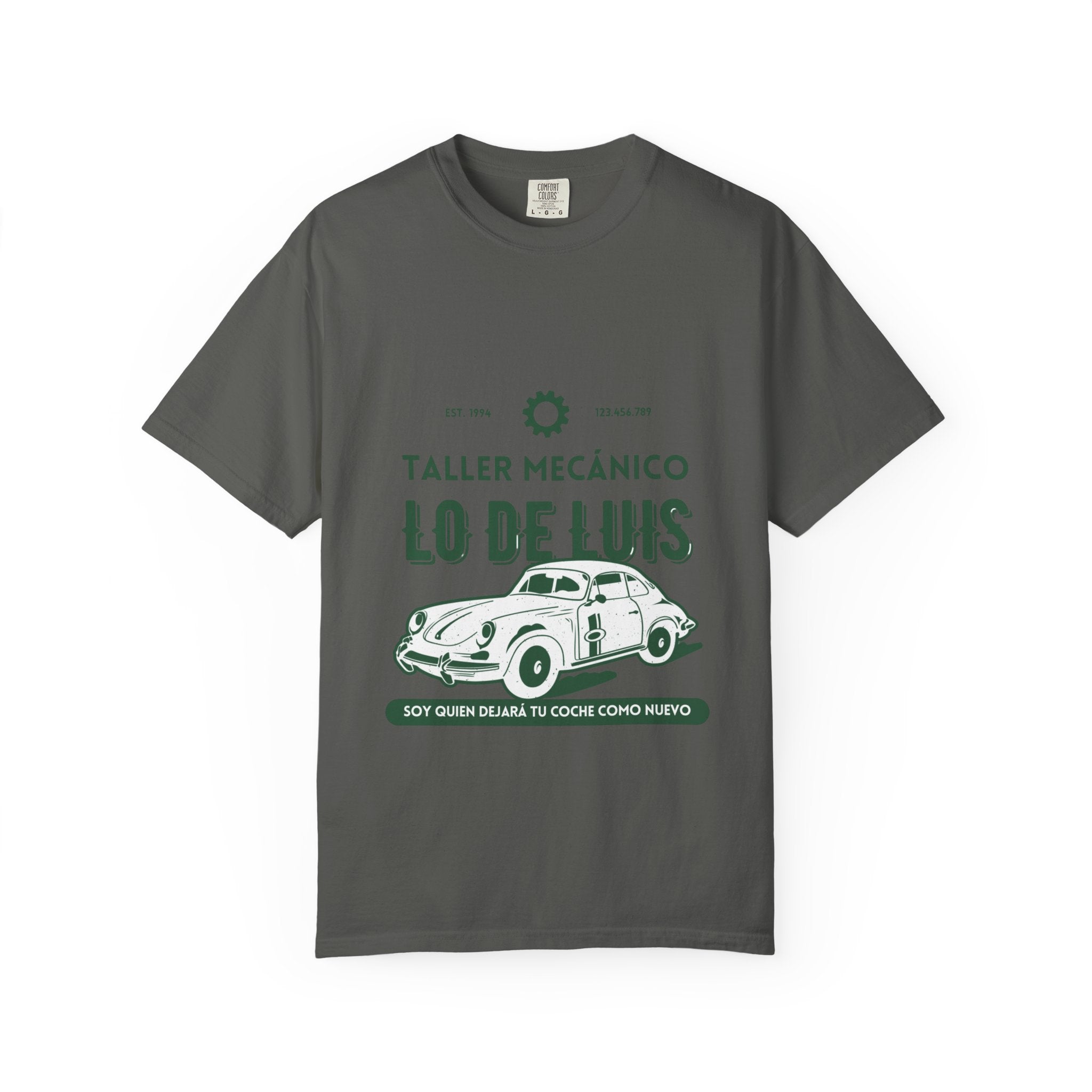 T-shirt — Taller Mecánico Lo De Luis Vintage Car Repair Tee (Soy quien deja tu coche como nuevo)