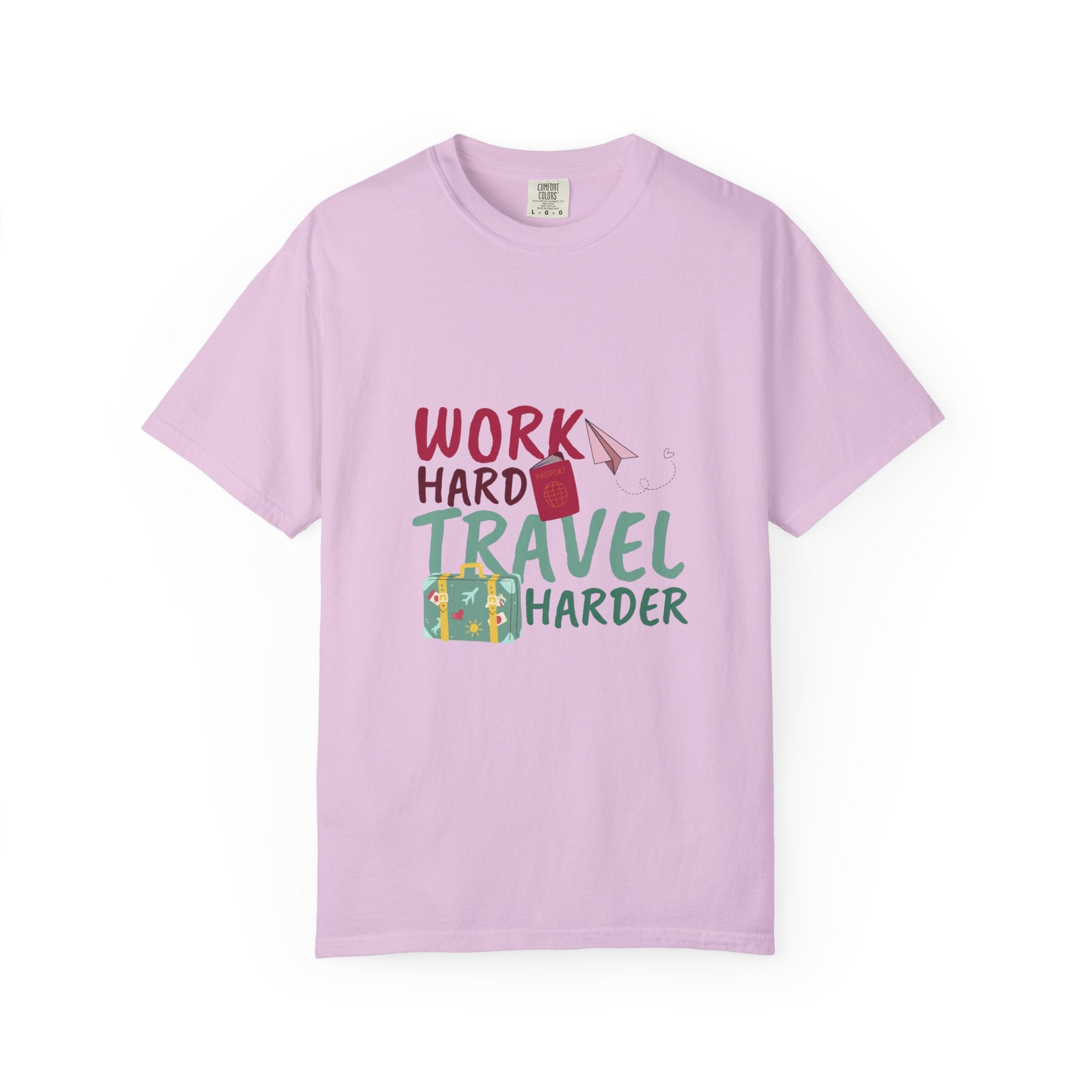 Travel T-Shirt — "Work Hard Travel Harder" Graphic Tee