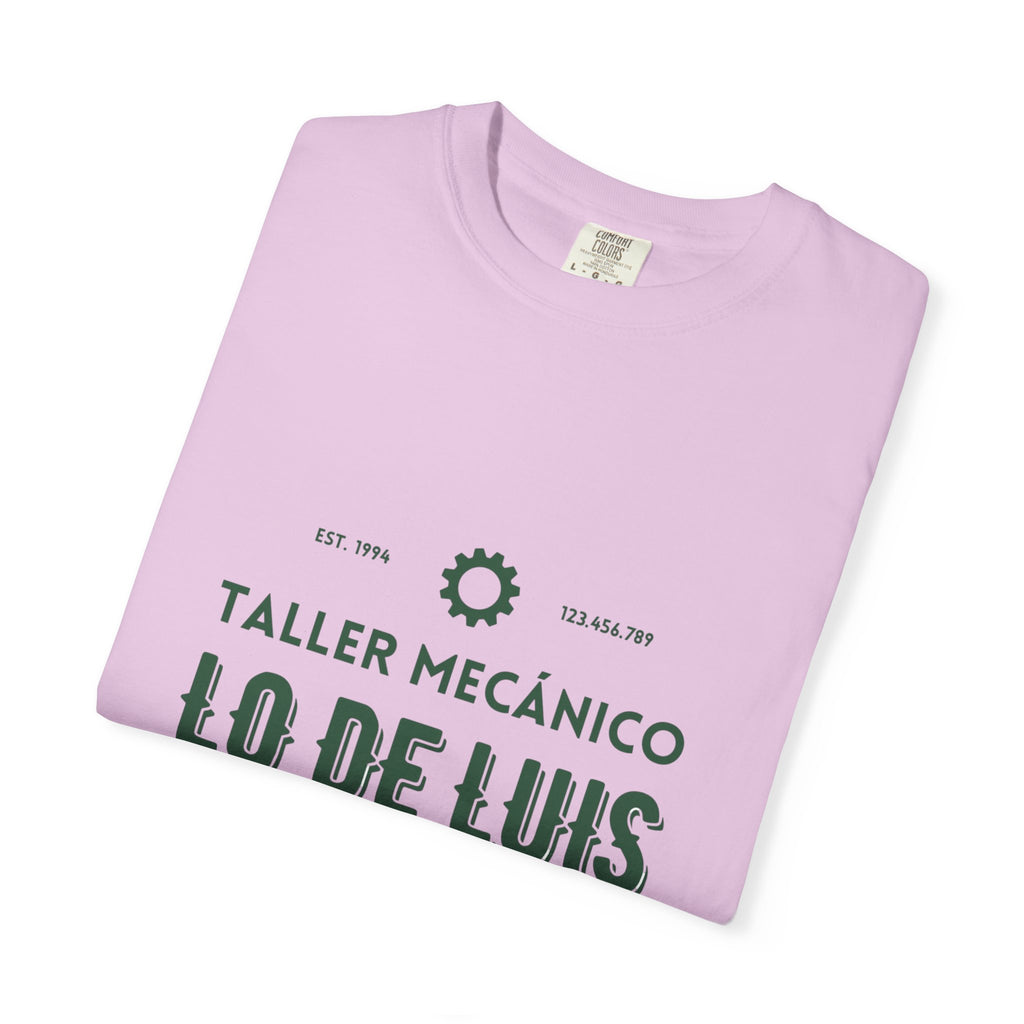 T-shirt — Taller Mecánico Lo De Luis Vintage Car Repair Tee (Soy quien deja tu coche como nuevo)