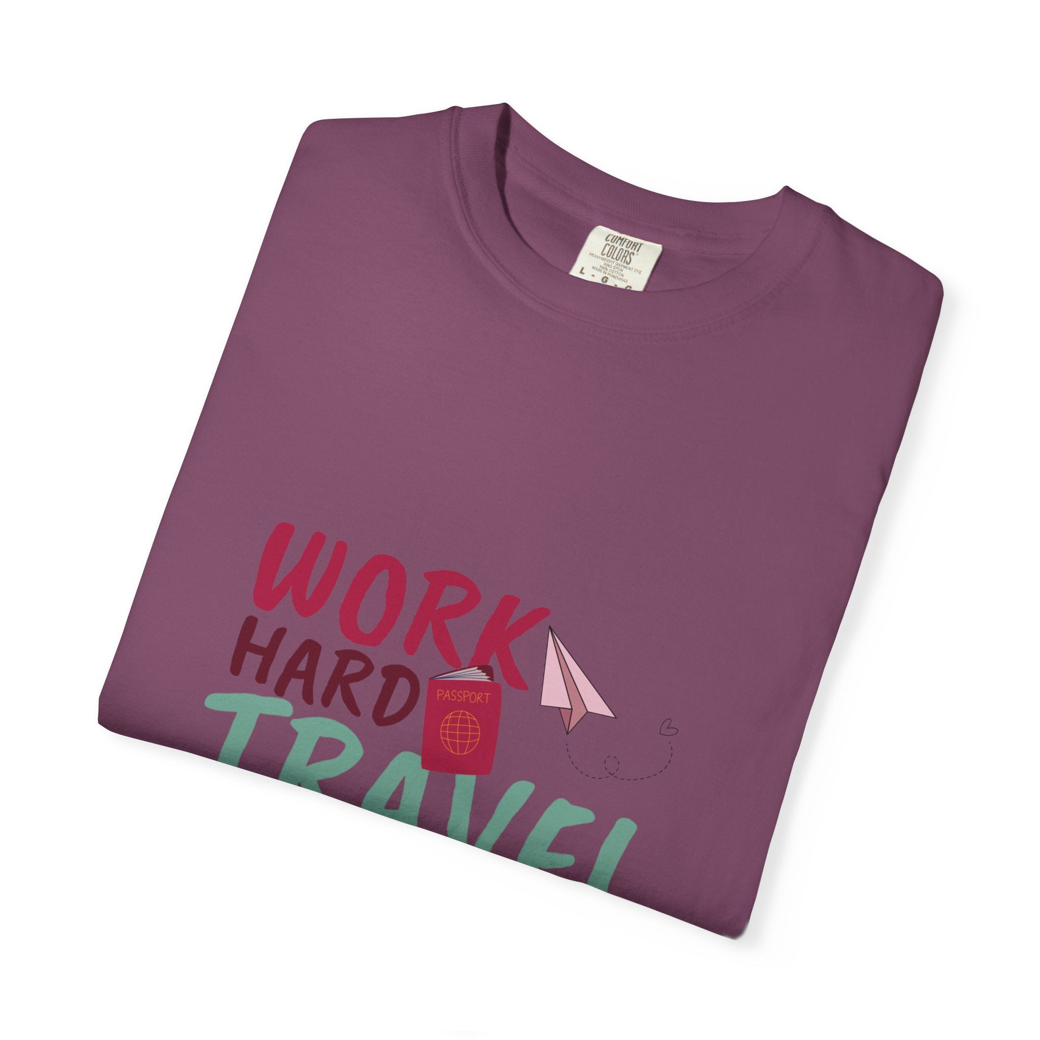 Travel T-Shirt — "Work Hard Travel Harder" Graphic Tee