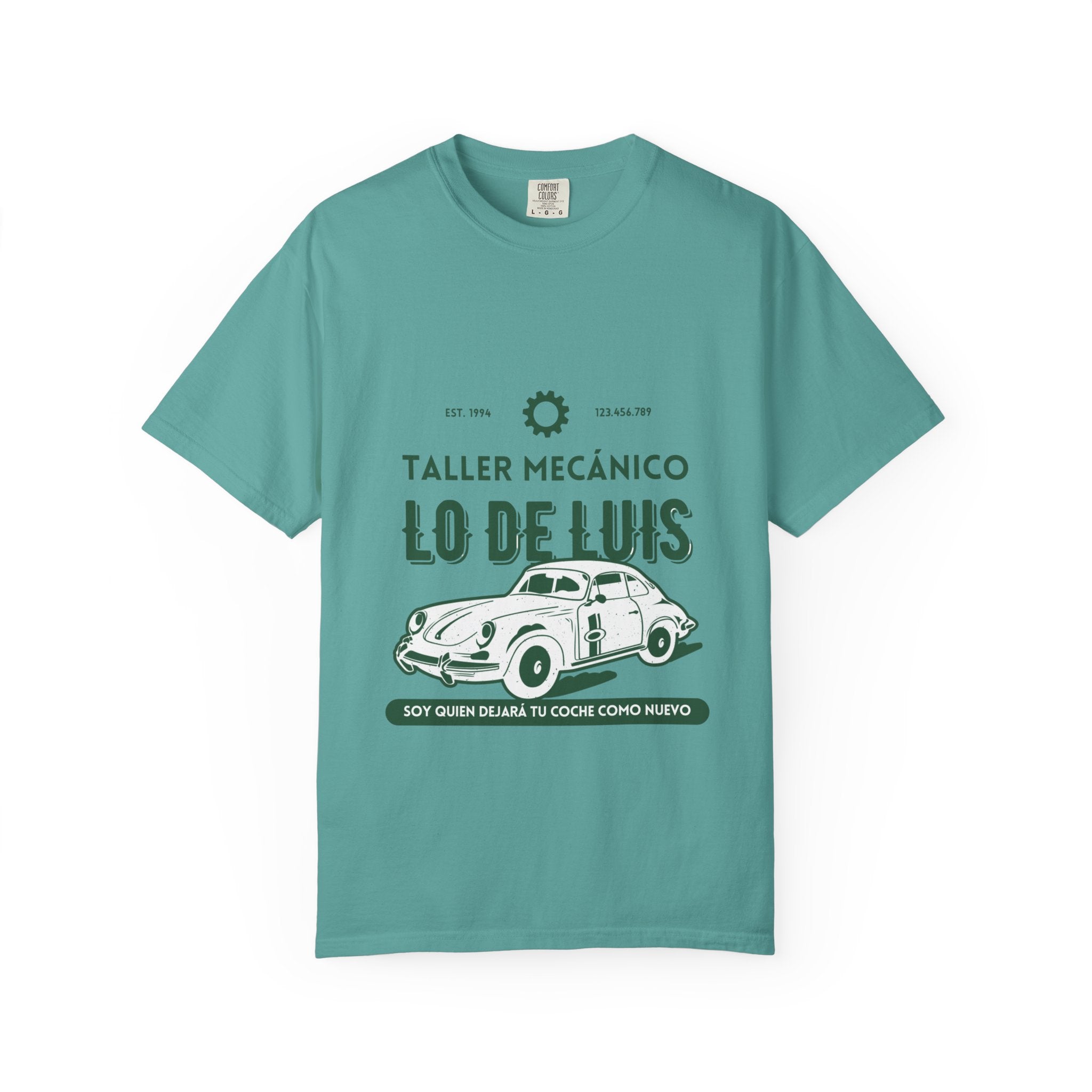 T-shirt — Taller Mecánico Lo De Luis Vintage Car Repair Tee (Soy quien deja tu coche como nuevo)