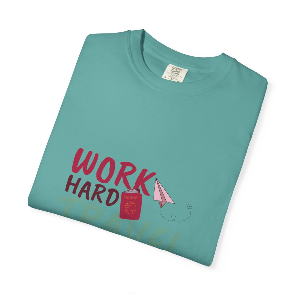 Travel T-Shirt — "Work Hard Travel Harder" Graphic Tee