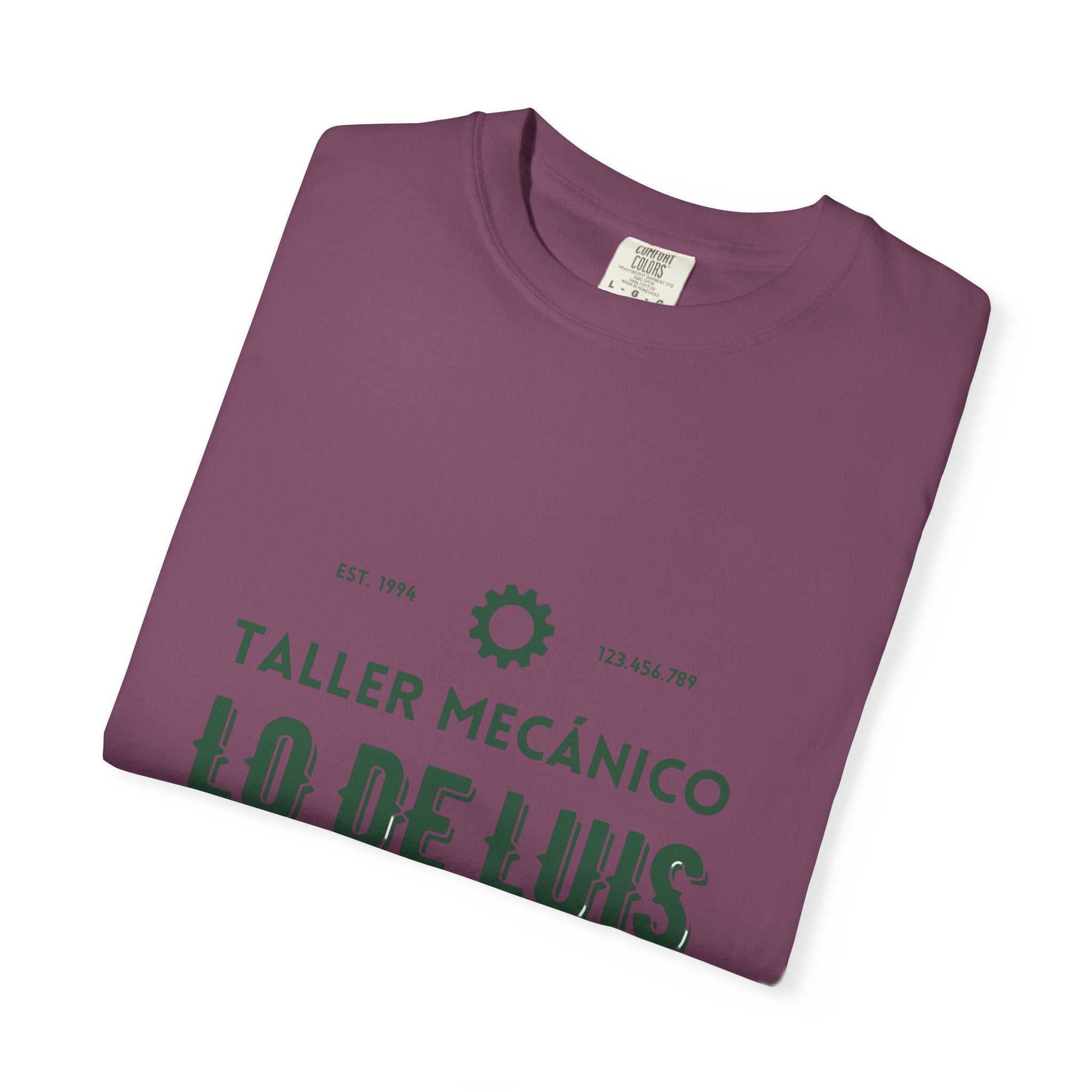 T-shirt — Taller Mecánico Lo De Luis Vintage Car Repair Tee (Soy quien deja tu coche como nuevo)