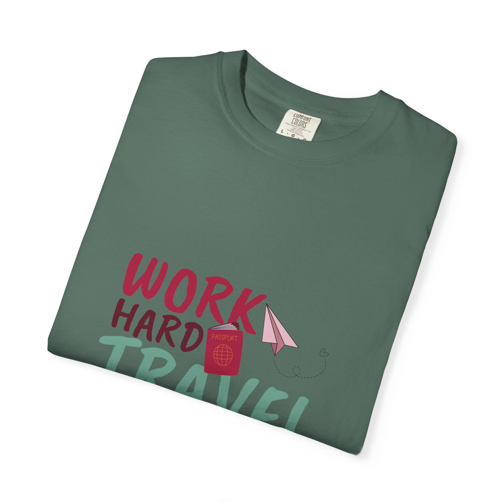 Travel T-Shirt — "Work Hard Travel Harder" Graphic Tee