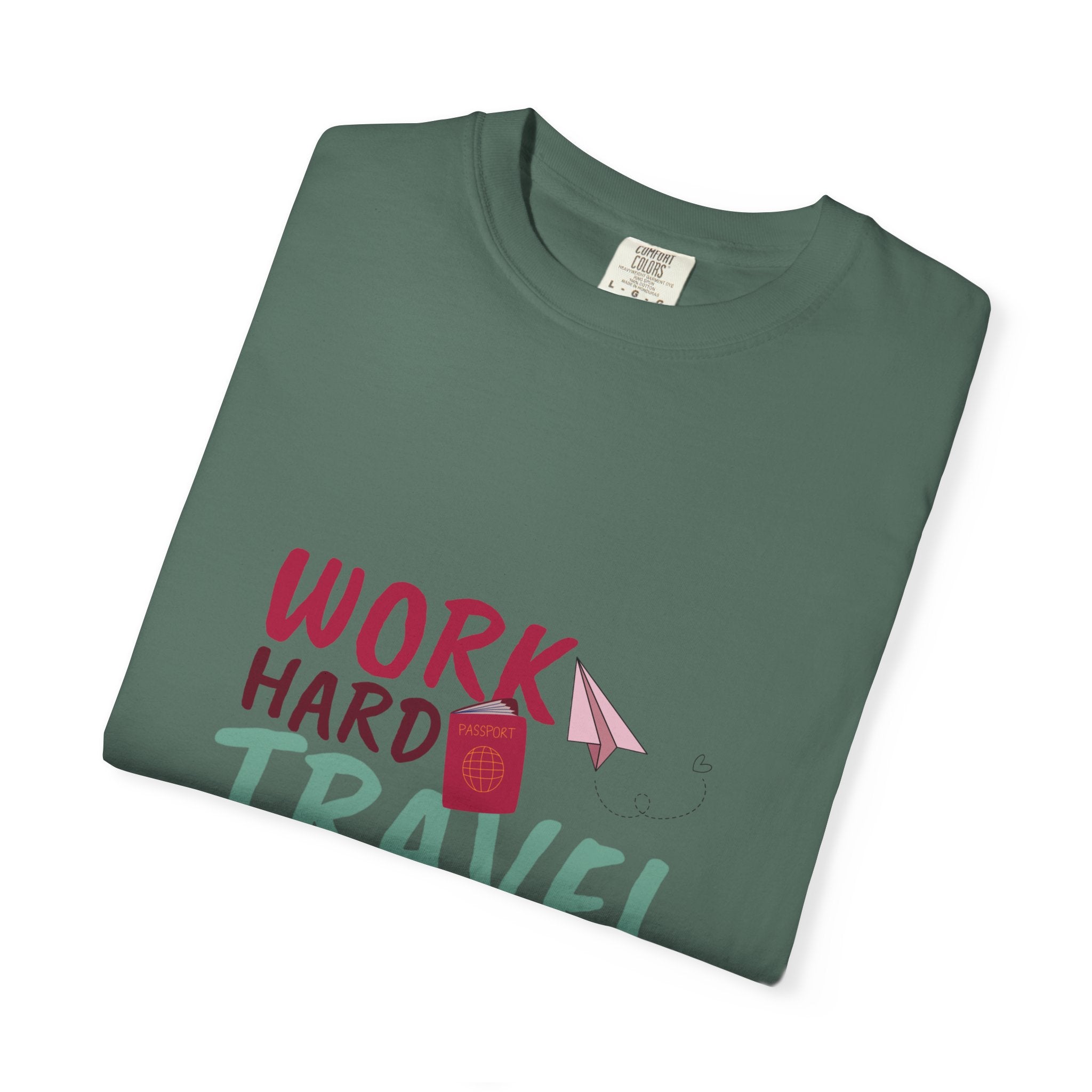 Travel T-Shirt — "Work Hard Travel Harder" Graphic Tee