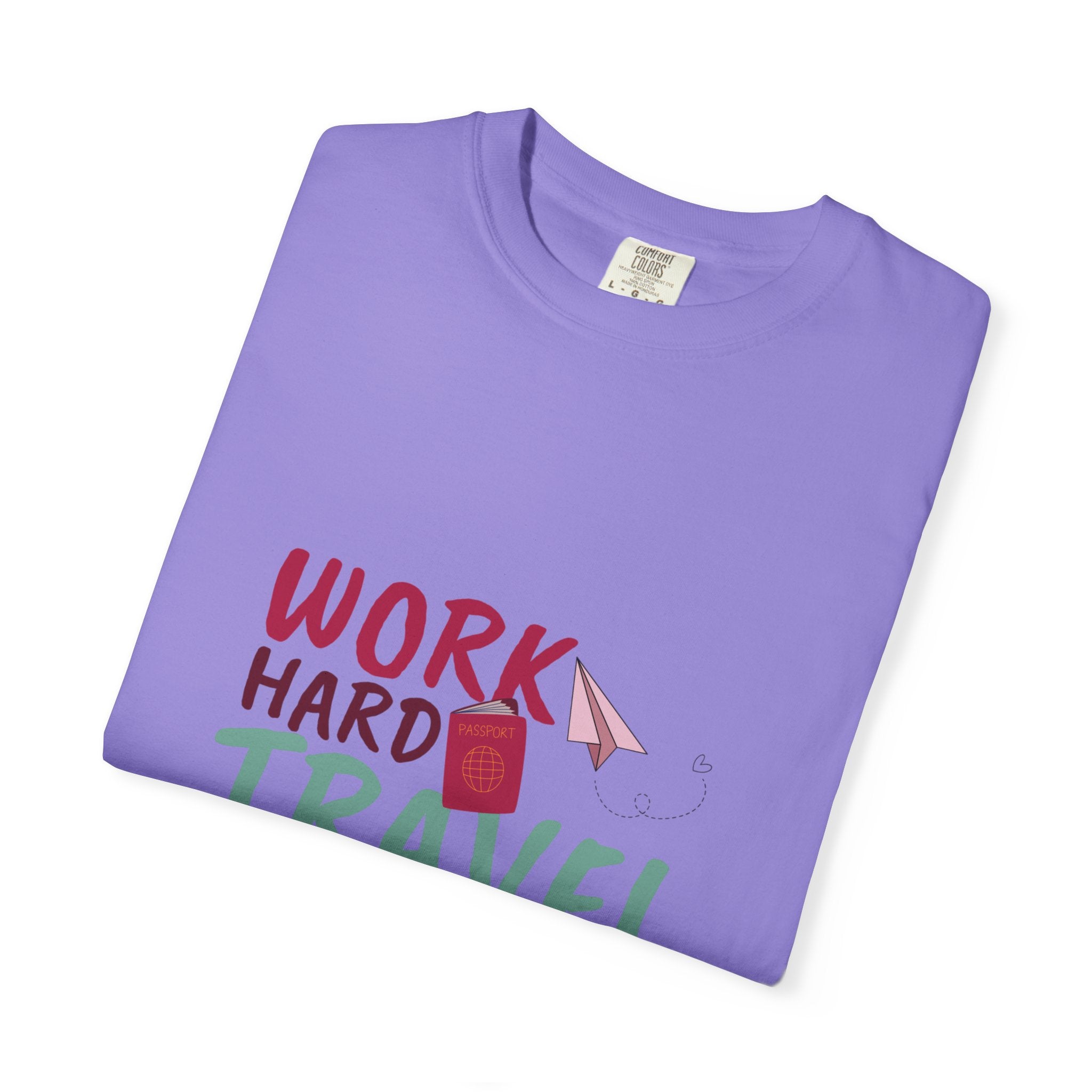Travel T-Shirt — "Work Hard Travel Harder" Graphic Tee