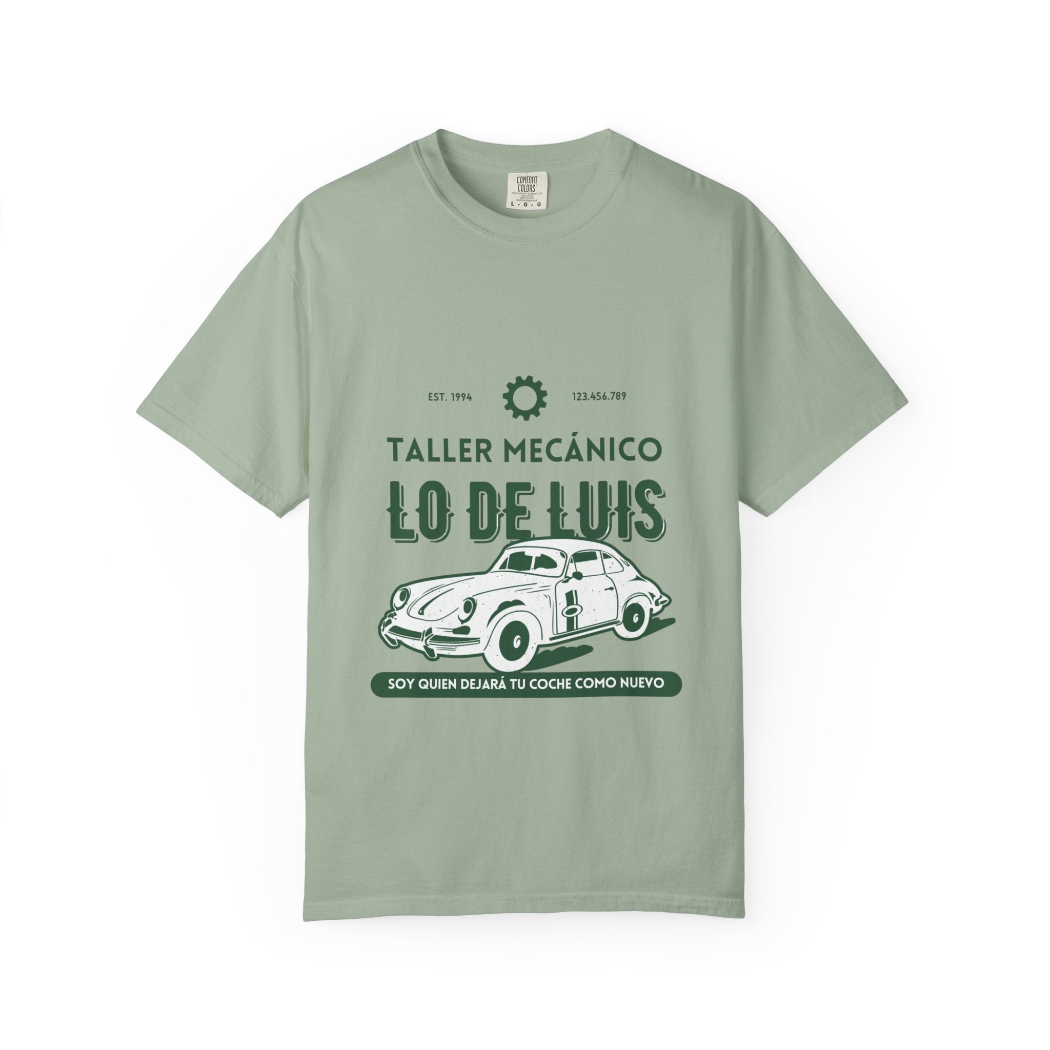 T-shirt — Taller Mecánico Lo De Luis Vintage Car Repair Tee (Soy quien deja tu coche como nuevo)