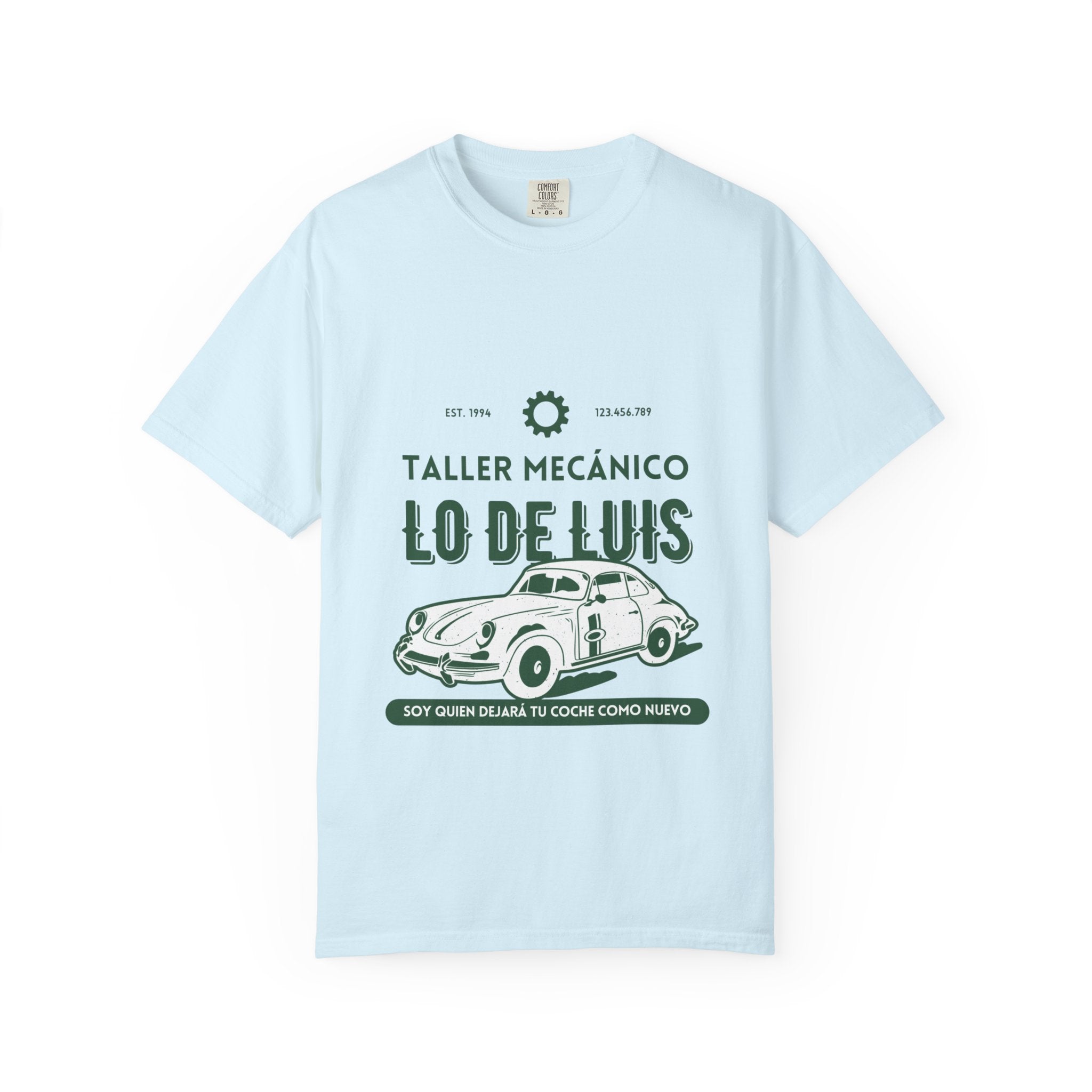 T-shirt — Taller Mecánico Lo De Luis Vintage Car Repair Tee (Soy quien deja tu coche como nuevo)