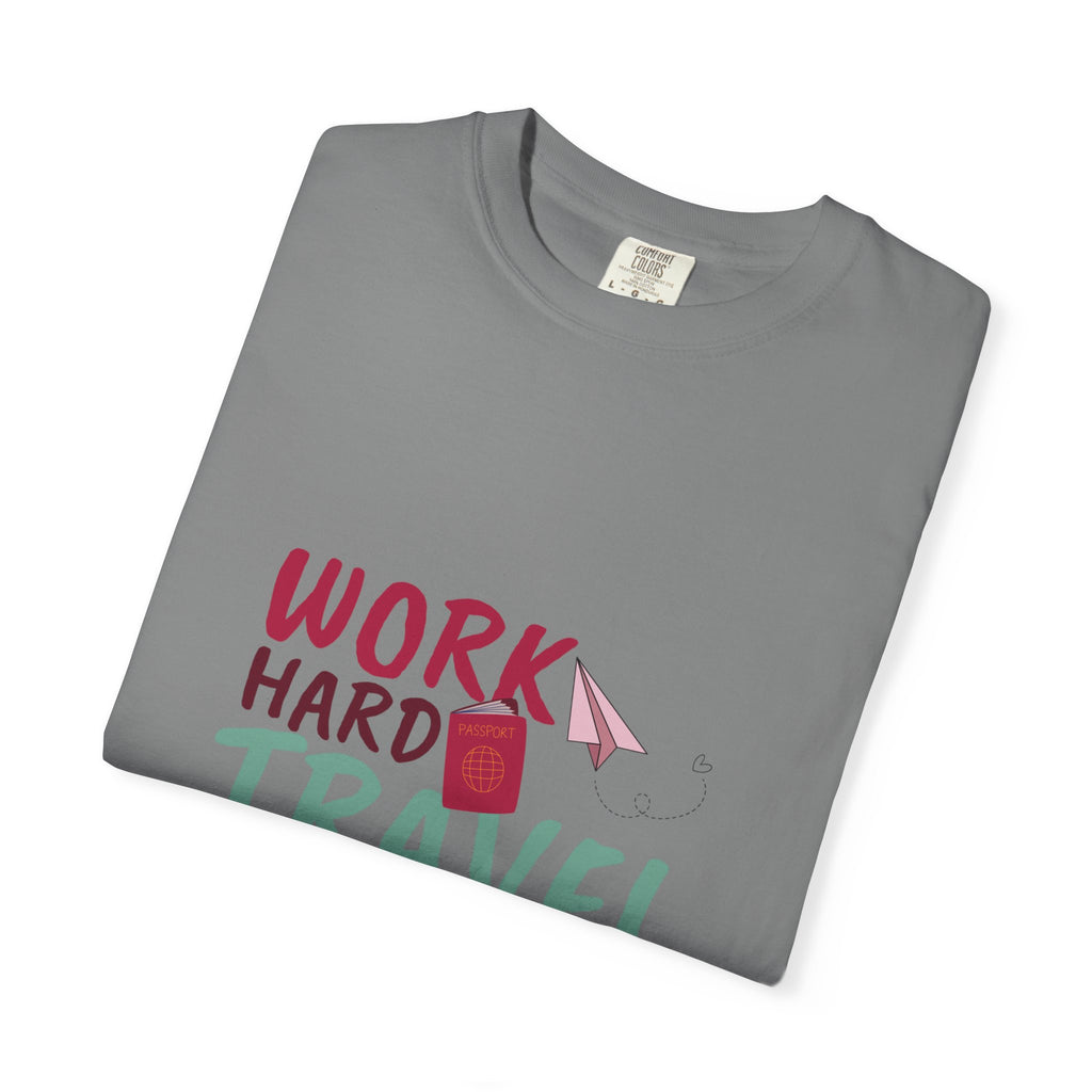 Travel T-Shirt — "Work Hard Travel Harder" Graphic Tee