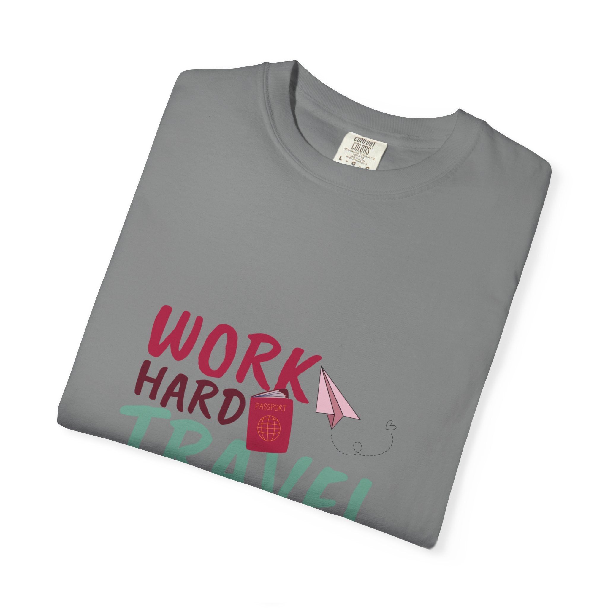 Travel T-Shirt — "Work Hard Travel Harder" Graphic Tee