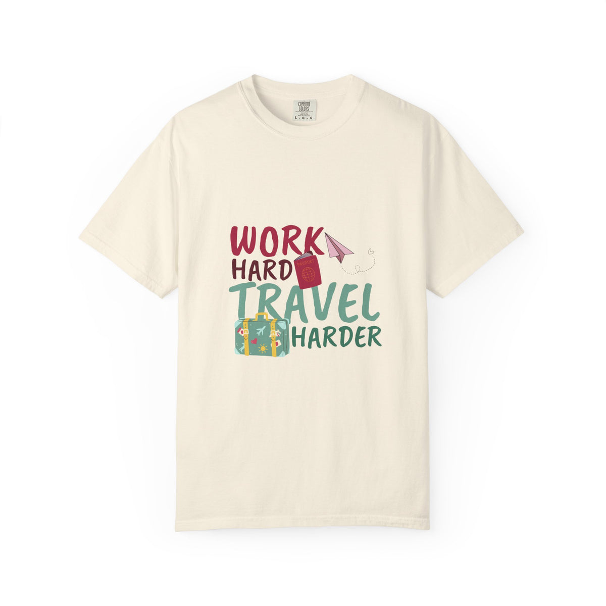 Travel T-Shirt — "Work Hard Travel Harder" Graphic Tee