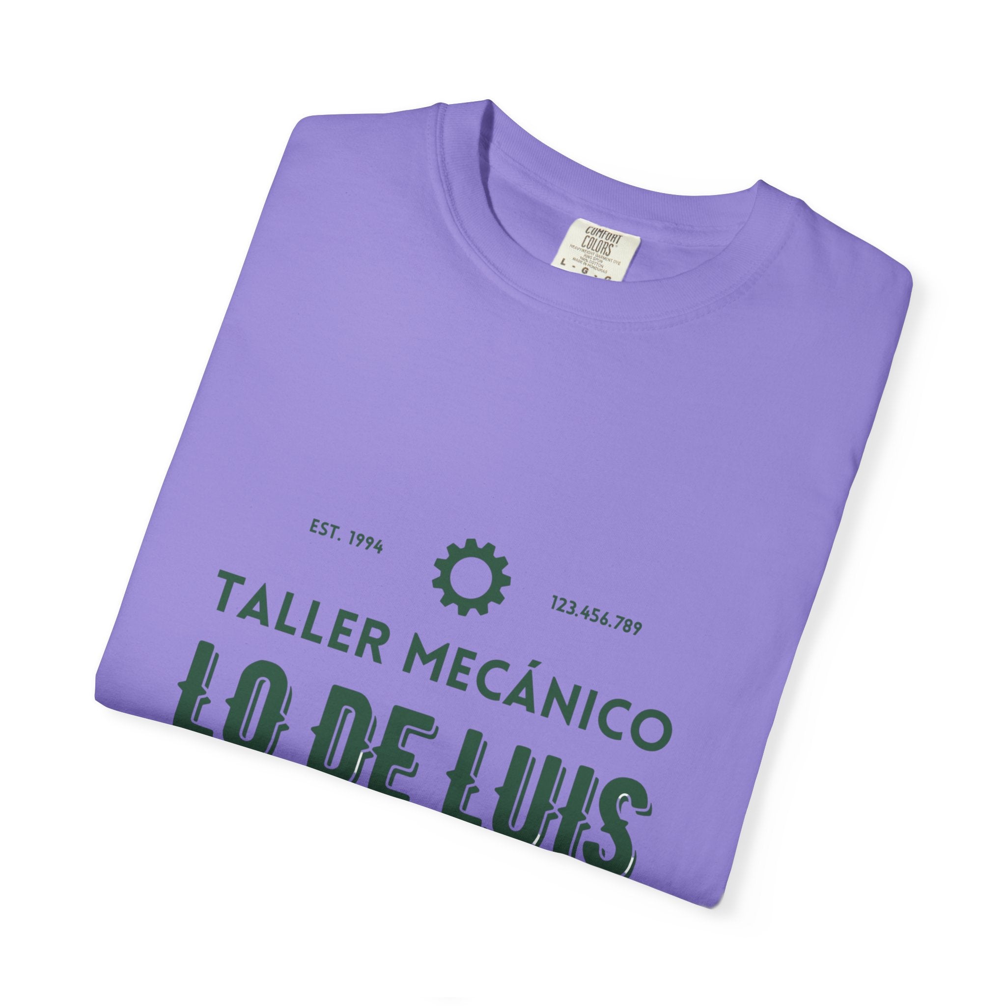 T-shirt — Taller Mecánico Lo De Luis Vintage Car Repair Tee (Soy quien deja tu coche como nuevo)