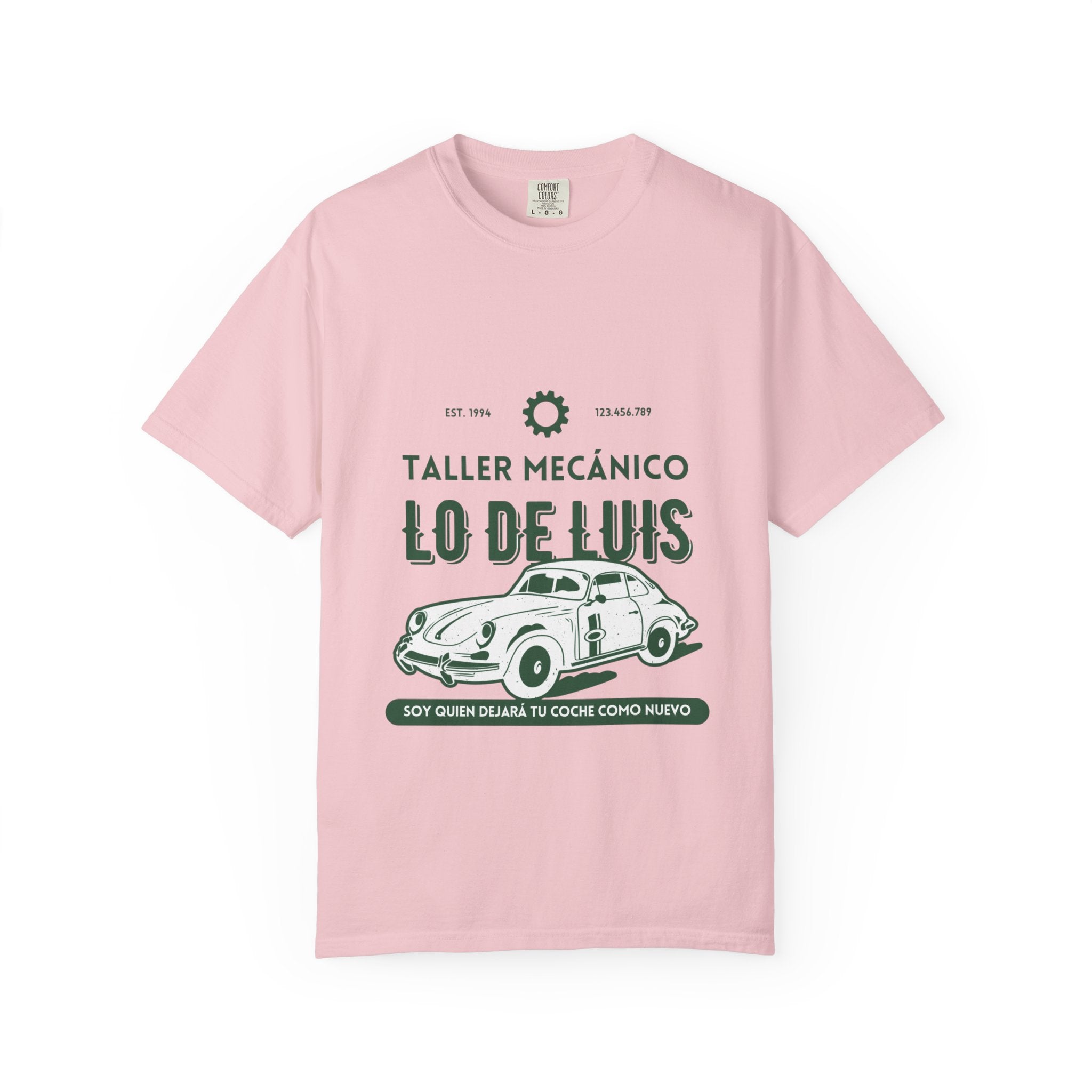 T-shirt — Taller Mecánico Lo De Luis Vintage Car Repair Tee (Soy quien deja tu coche como nuevo)